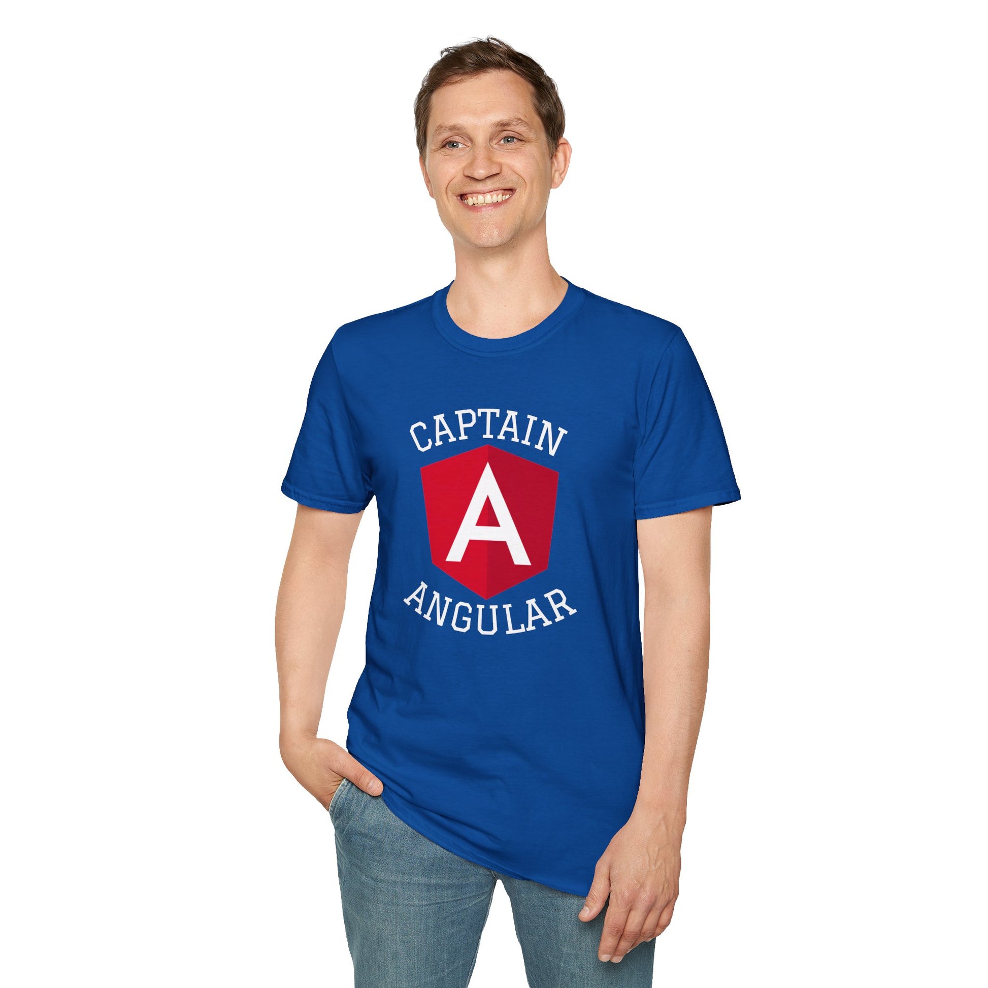 Copy of Captain Angular Unisex Softstyle T-Shirt, Geeky Tee, Programming Gift, Funny Quote Shirt, Tech Lover Apparel, Birthday Gift