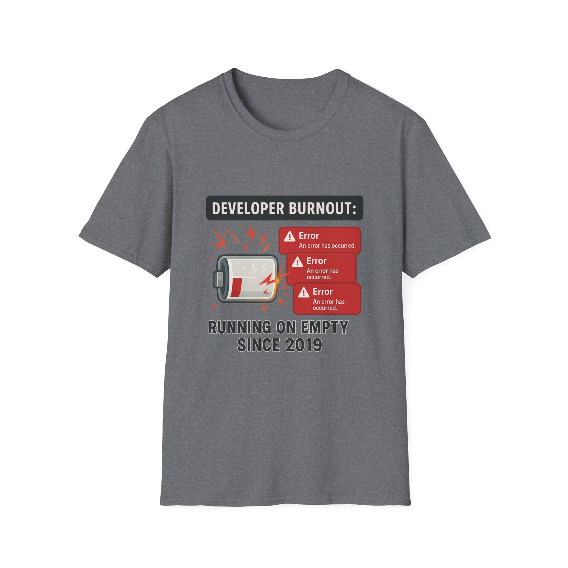 Developer Burnout T-Shirt, Funny Programmer Gift, Geek Humor Tee, Software Engineer Apparel, Techie Shirt, Softstyle Unisex Tee