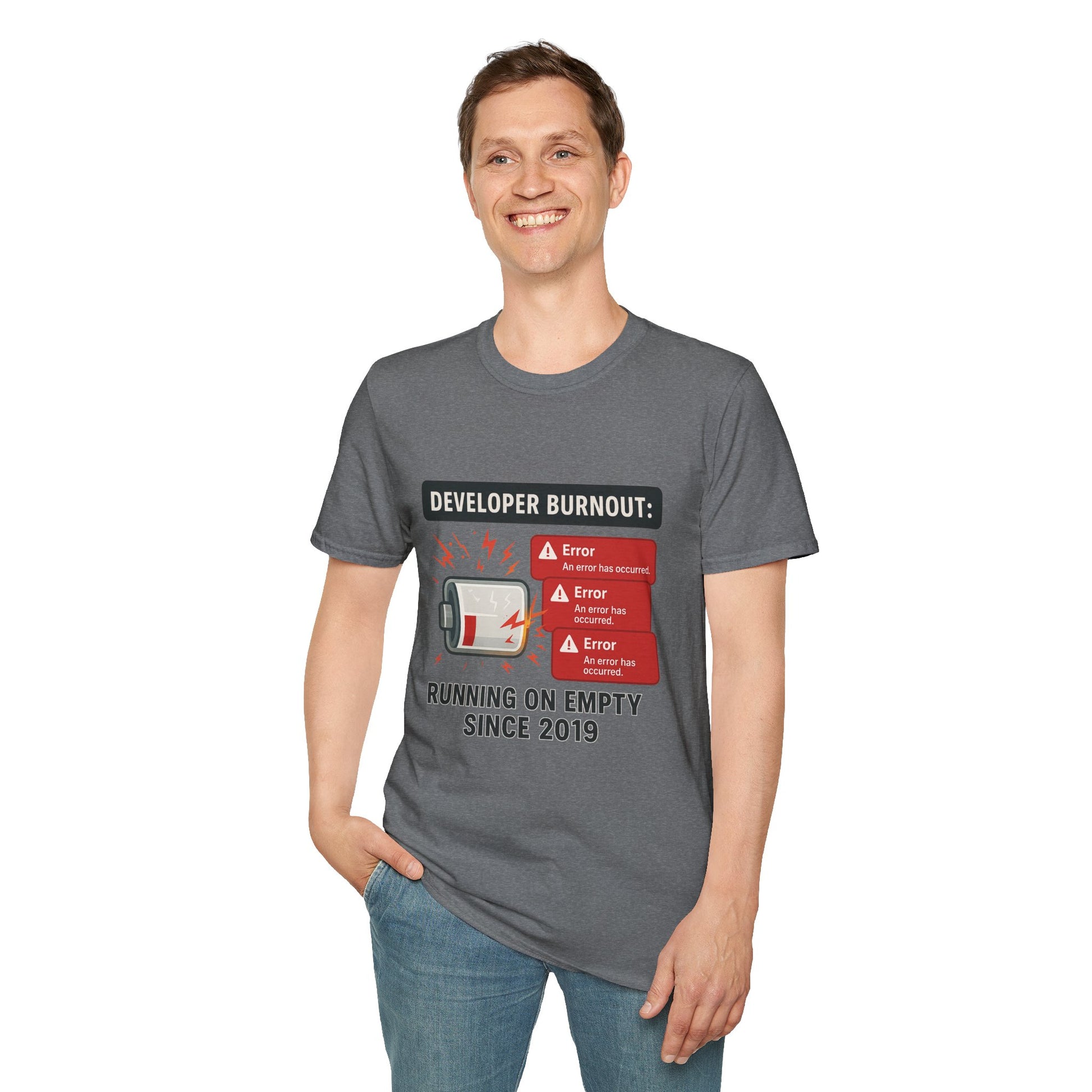 Developer Burnout T-Shirt, Funny Programmer Gift, Geek Humor Tee, Software Engineer Apparel, Techie Shirt, Softstyle Unisex Tee