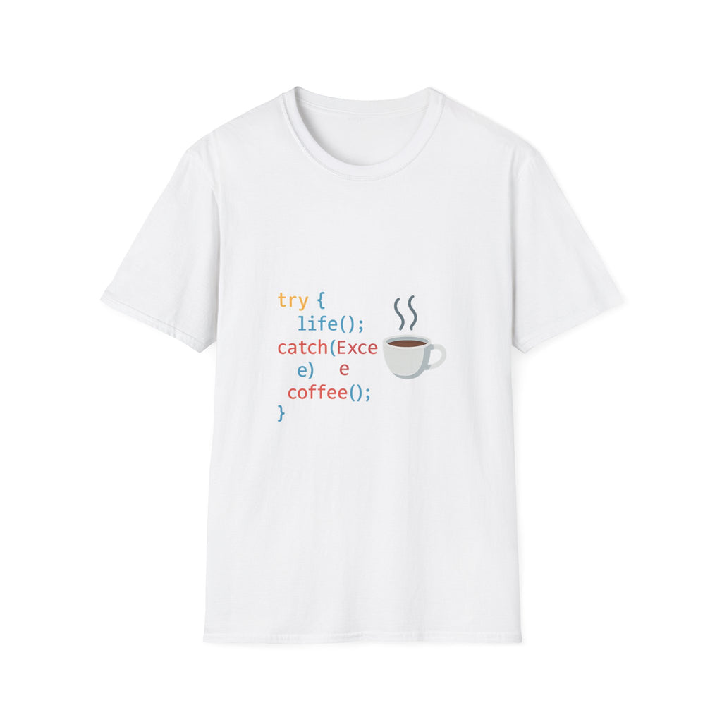 Coding Coffee T-Shirt, Programmer Tee, Tech Humor Shirt, Geek Gift, Softstyle Graphic Tee